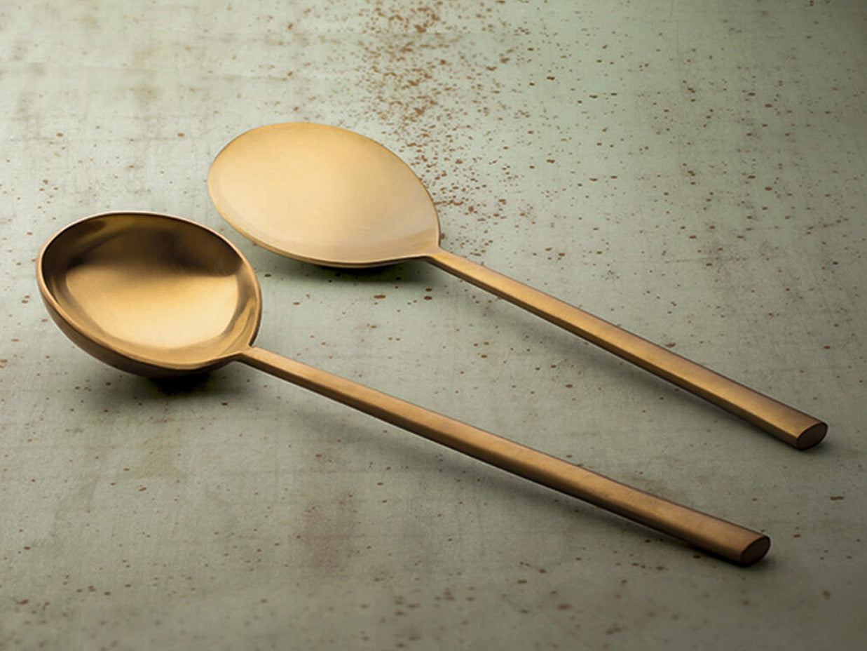 Gold Finish Serving Spoons