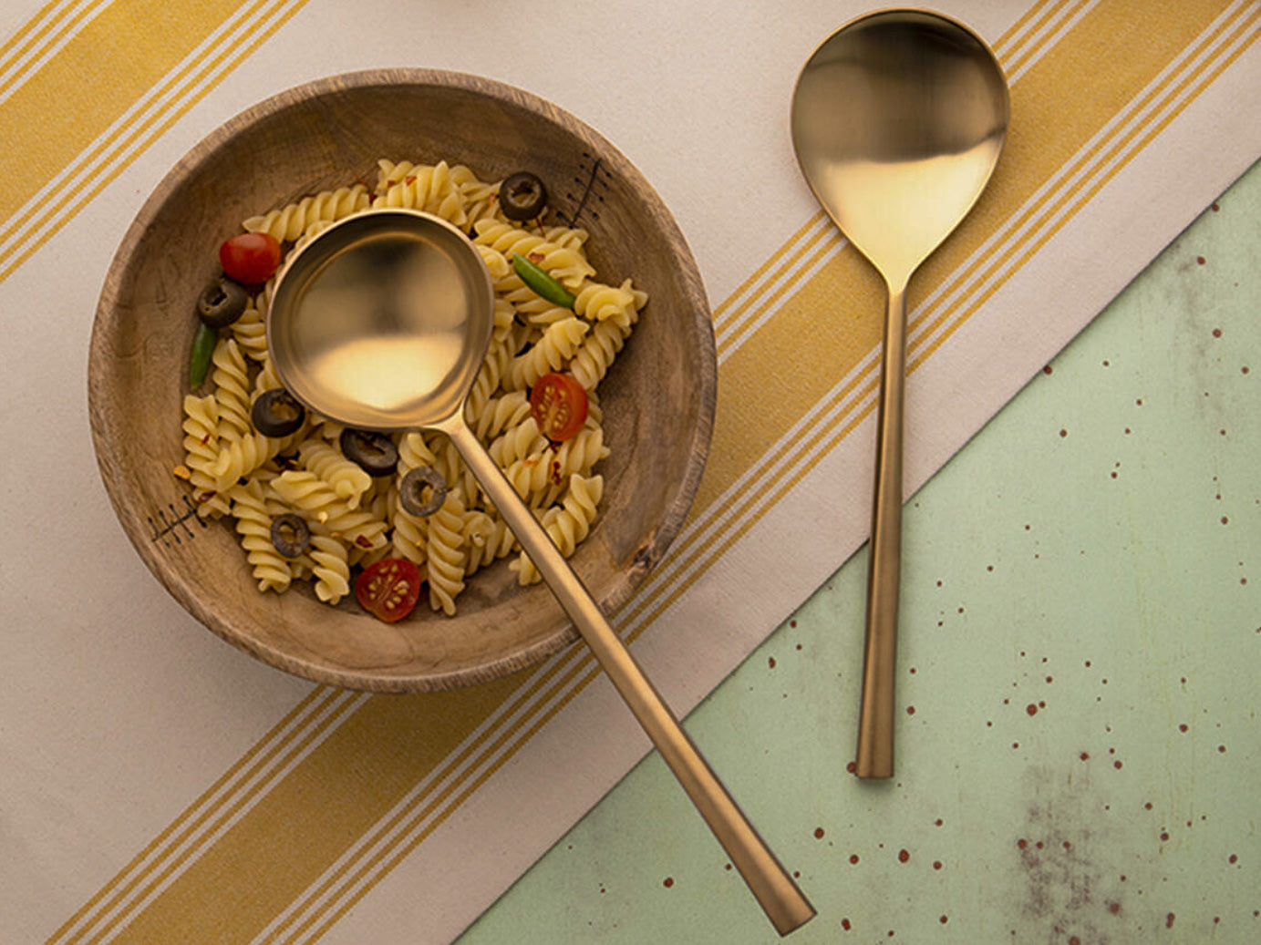 Gold Finish Serving Spoons