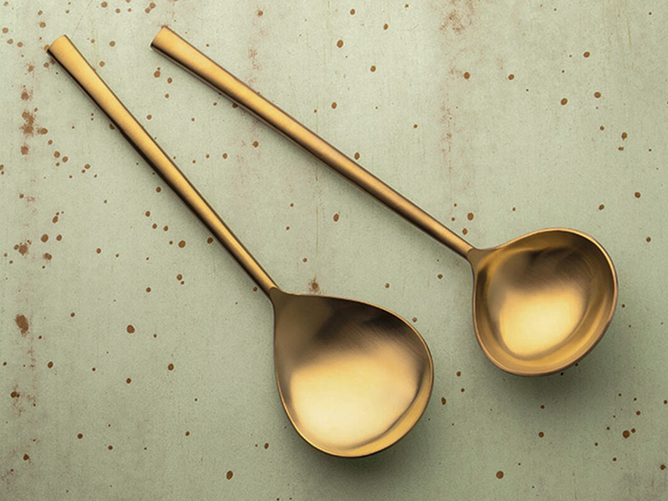 Gold Finish Serving Spoons