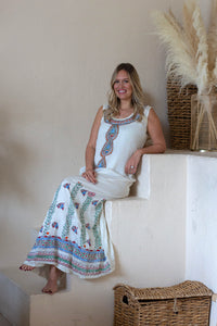 Pariza Hand-painted Maxi Dress