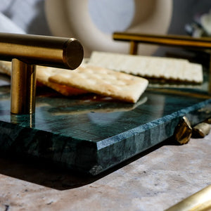 Hand Cut Marble Verdant Tray