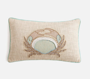 Coastal Embroidered Cushion Cover