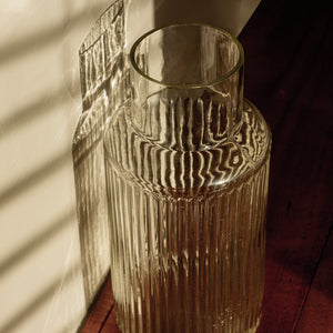 Clear Fluted Vase